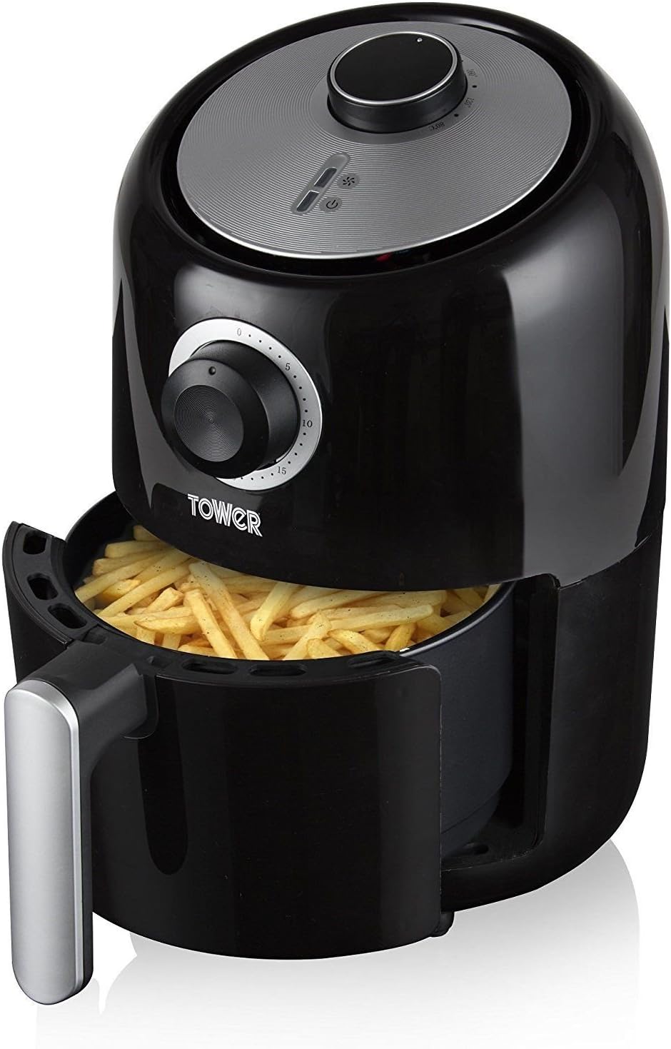 Tower T17026 Manual Air Fryer Oven with Rapid Air Circulation and 30 Min Timer, 1.6 Litre, Black