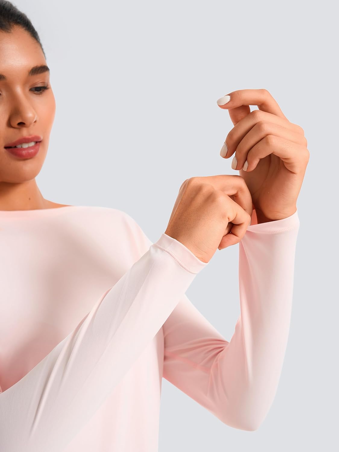 JOYSPELS Ice Silk Boat Neck Long Sleeve Workout Tops for Women Loose Fit Athletic Running Gym Yoga Shirts - Image 3