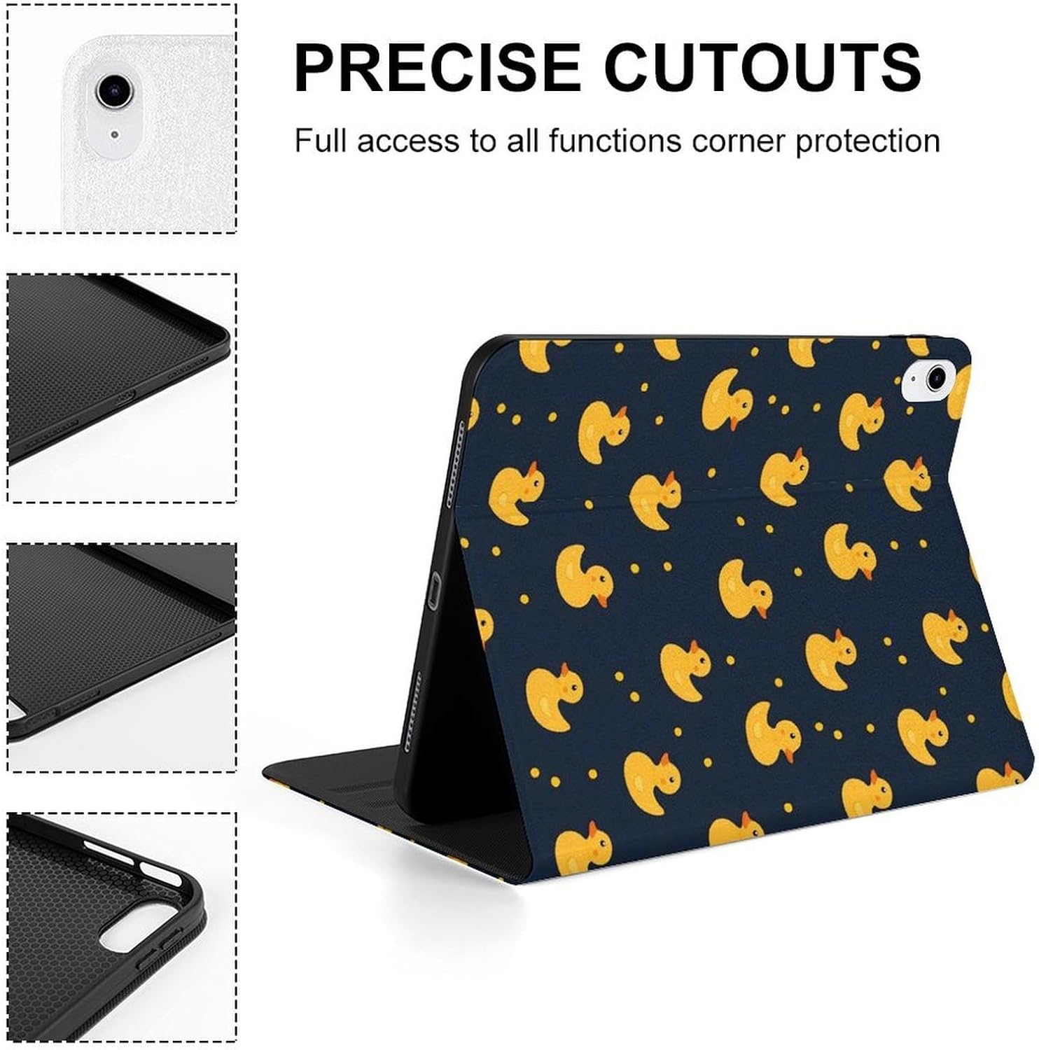 Compatible with iPad A16 Case 11 Inch 2025, Slim Duck Cute Cartoon Print Tablet Cover Compatible with iPad 10th Generation Case 10.9 Inch 2022 with Stand Auto Wake/Sleep