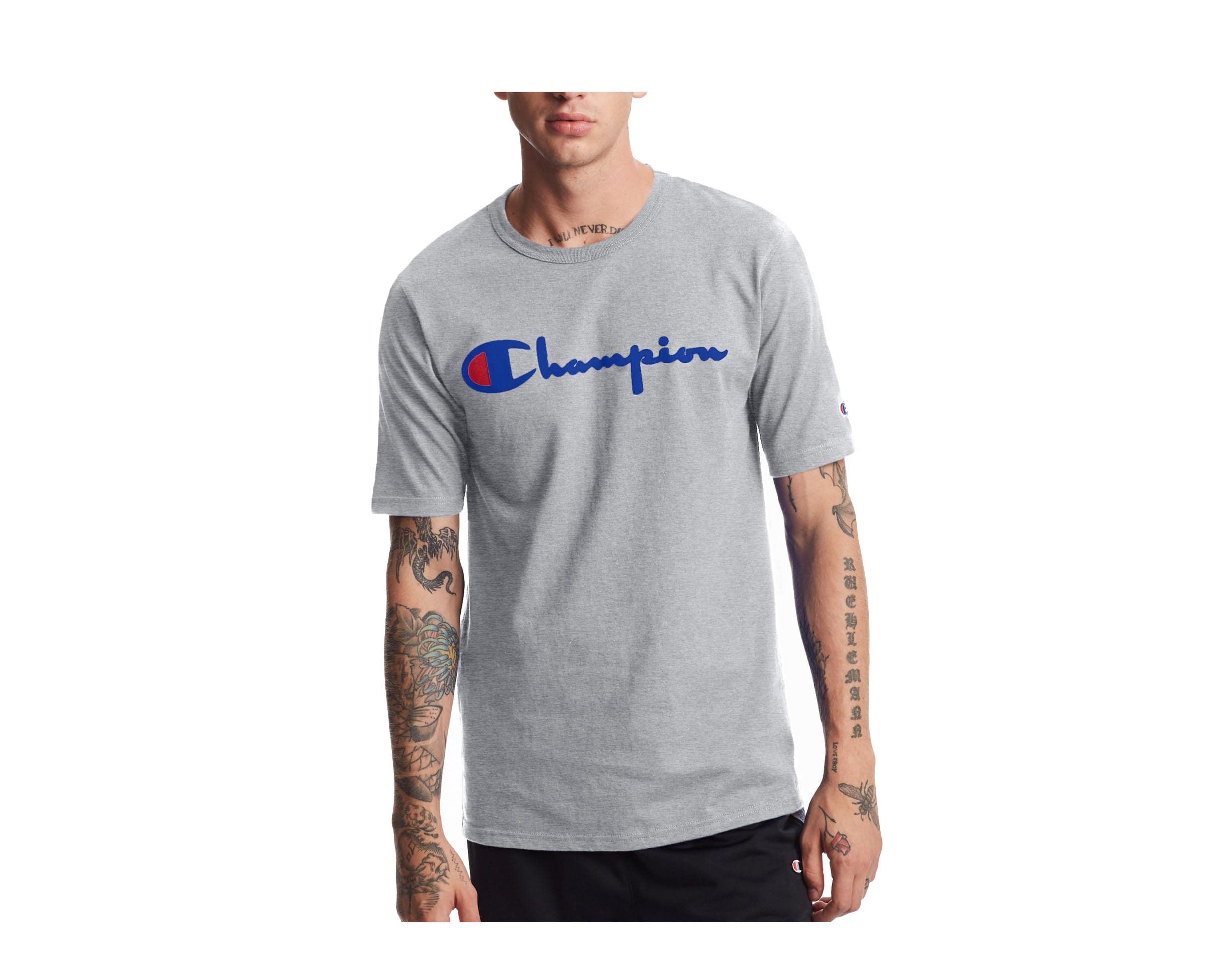 Champion Herren Heritage Tee Vintage Script T-Shirt, Oxford Grey Y08254, Mittel
