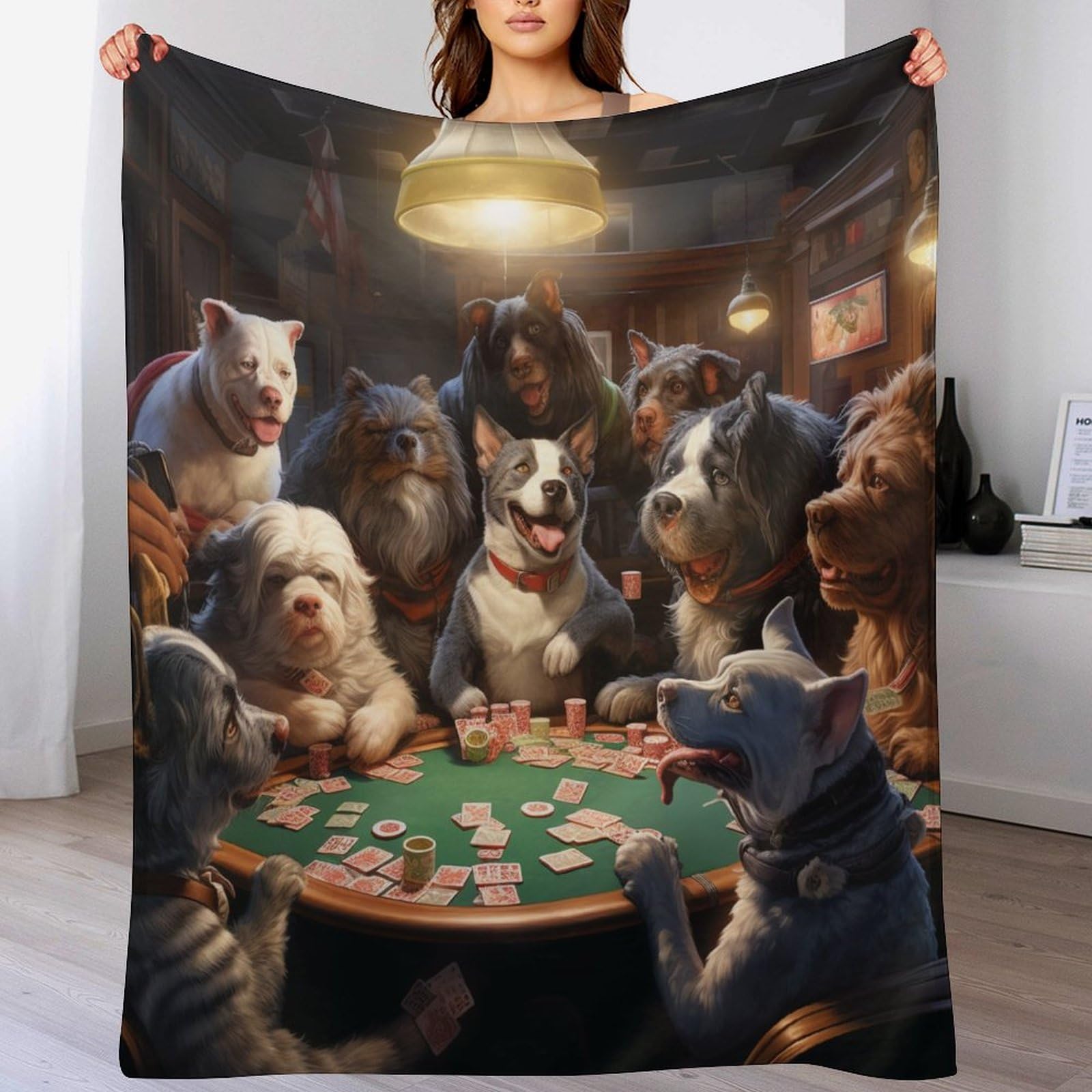 Couverture chien en flannel douce et lavable de taille 150x200cm pour grand lit
