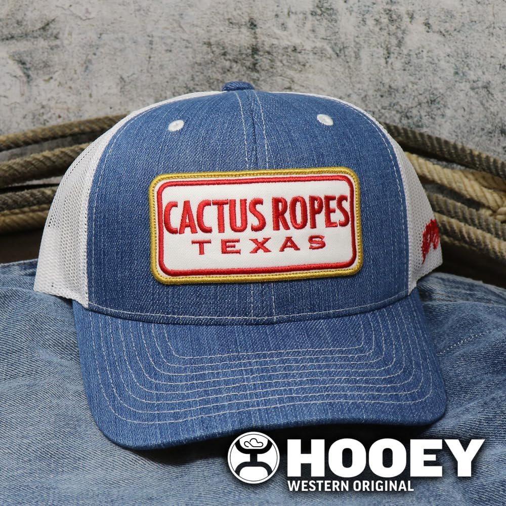 HOOEY Cactus Ropes Patch Trucker Hat for Men Adjustable Snapback Mesh Baseball Cap Breathable Western Hat - Image 6