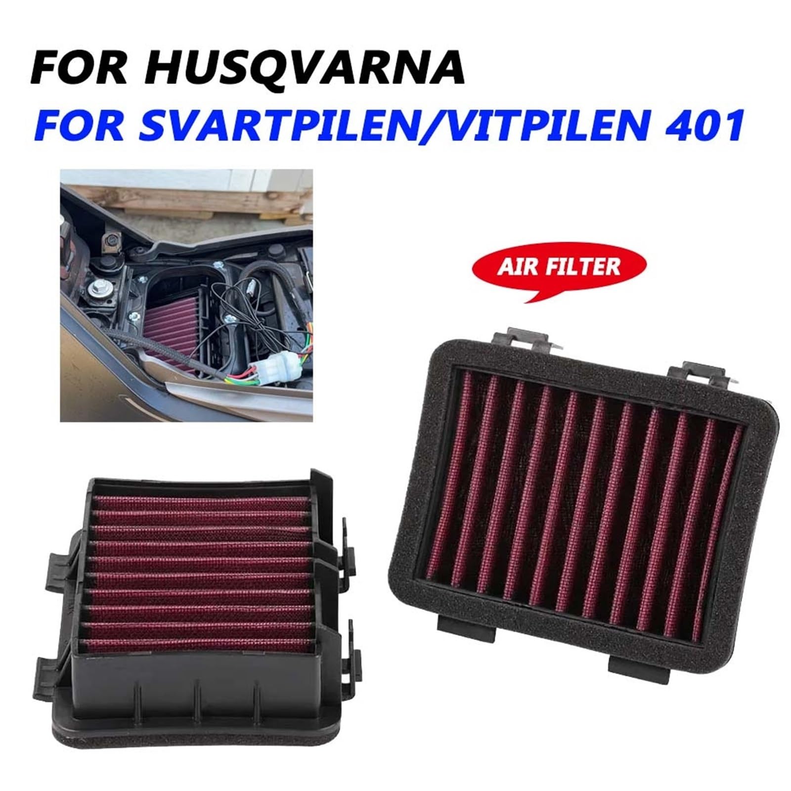 Kompatybilność z Pit Bike crossowym‌ Element zamienny filtra powietrza o wysokim przepływie do czyszczenia wlotu pasuje do Husq&varna Svartpilen 401 200 250 249 401 Vitpilen 401