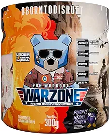 Warzone Pre Workout | Under Labz (300g) – Pré-Treino de Alta Performance com Cafeína, Beta-Alanina e Taurina | 30 Porções (Sabor, Purple Heart Punch)