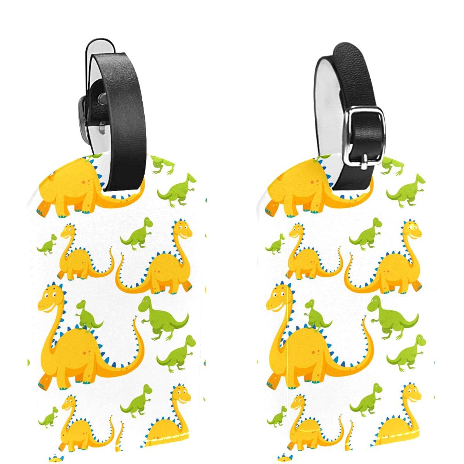 Etichette Per Valigie A Forma Di Dinosauro - 2 Pezzi, In PVC Morbido, Con Schede Informative, Verde - Foto 2