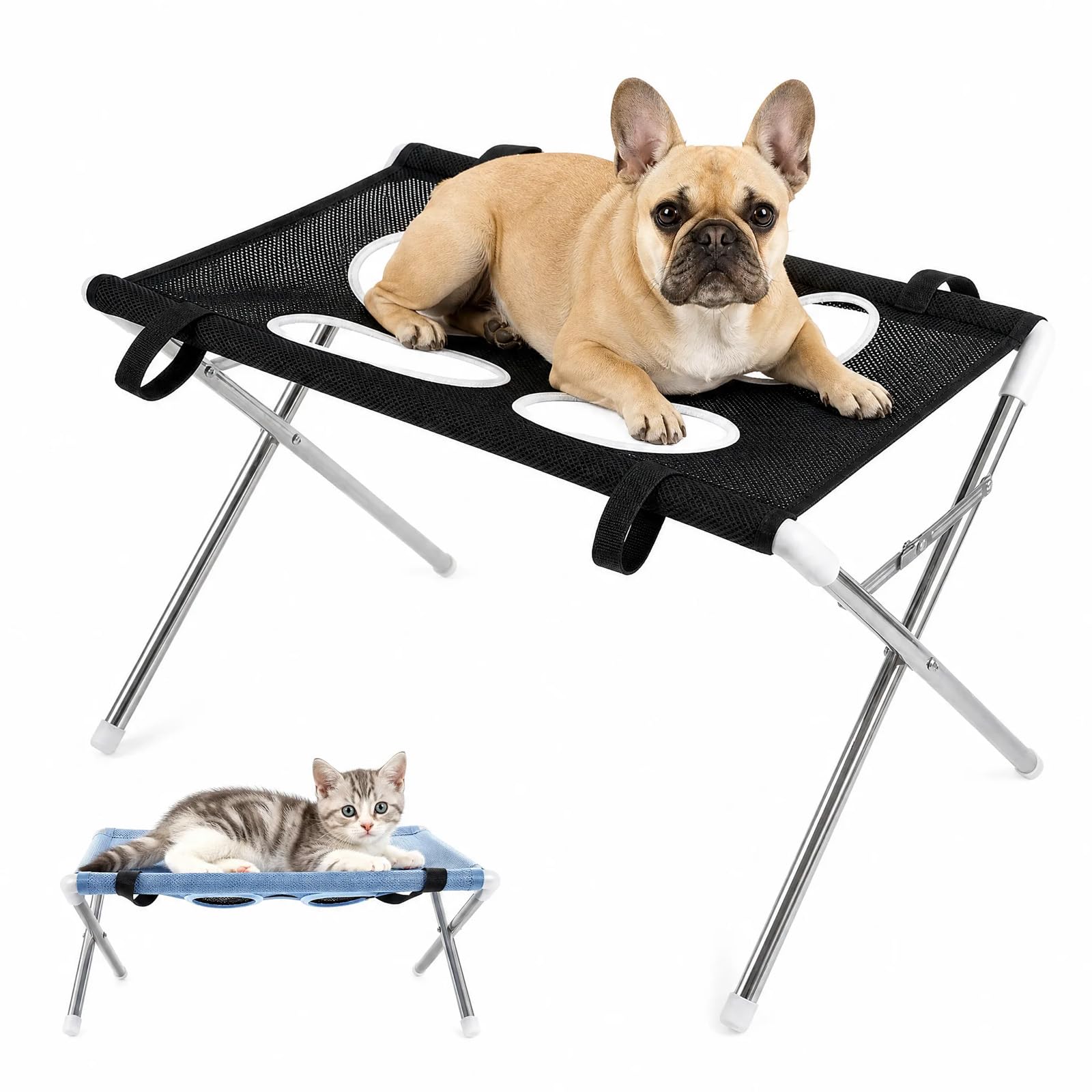 2-in-1 Dog Grooming Table & Bath Stand, Pet Grooming Hammock (Black)