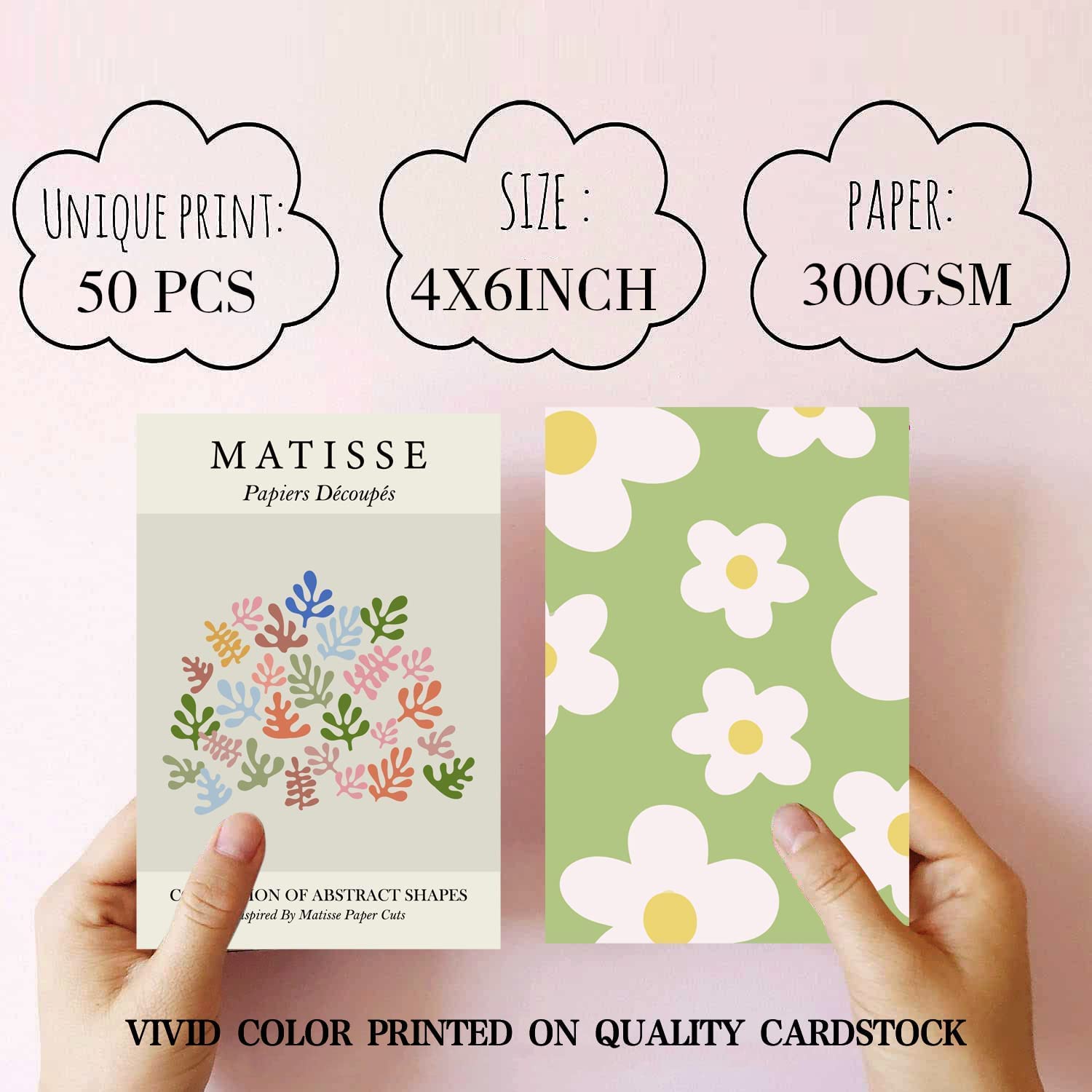 MU BAMBOO Deense Pastel Room Decor, Roze Muur Collage Kit, Esthetische Leuke Poster Set, 50 Stuks 4x6 Inch, Meisjes Room Decor. (Roze