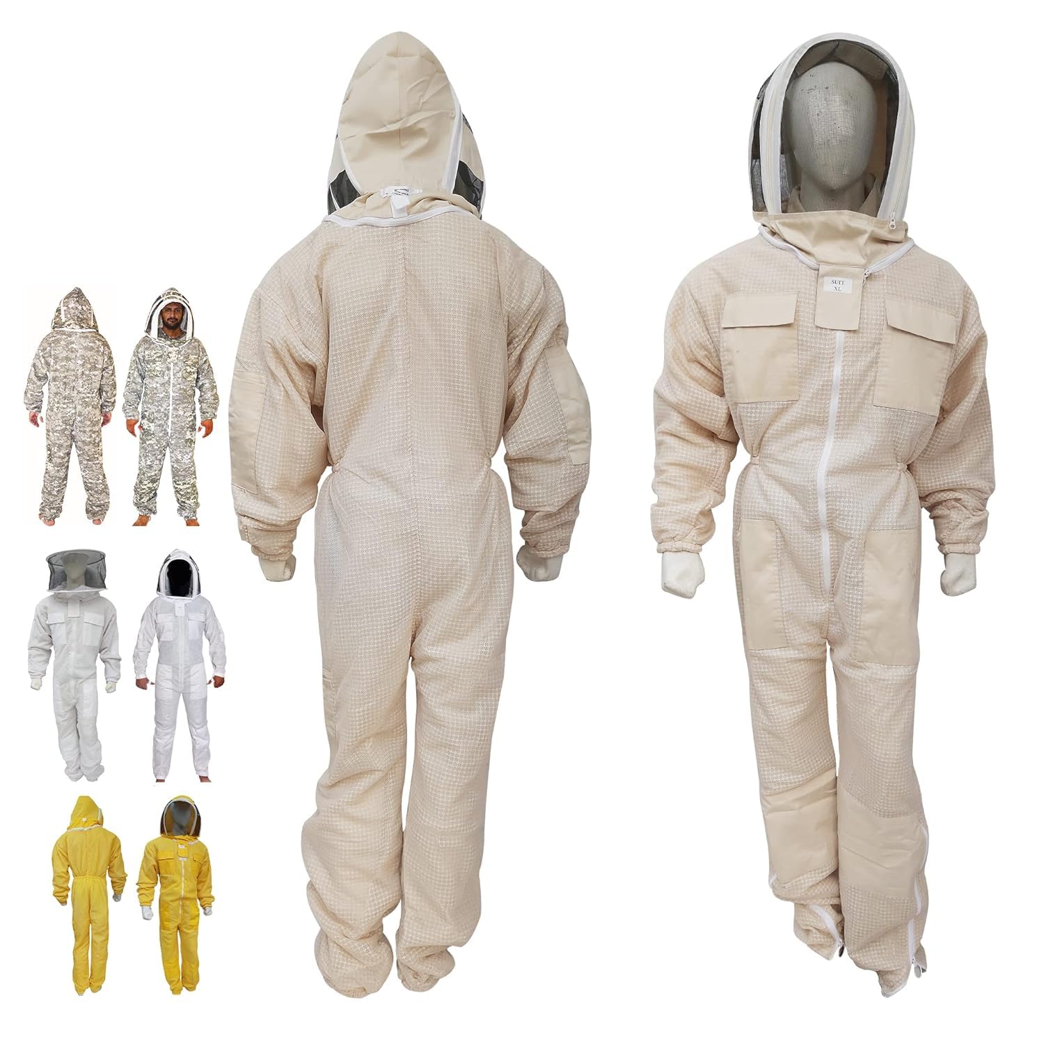 Traje de Apicultor de ventilado profesional - Traje de Apicultura para hombre y mujer con Redondo Sombrero y Velo para la protección facial del apicultor
