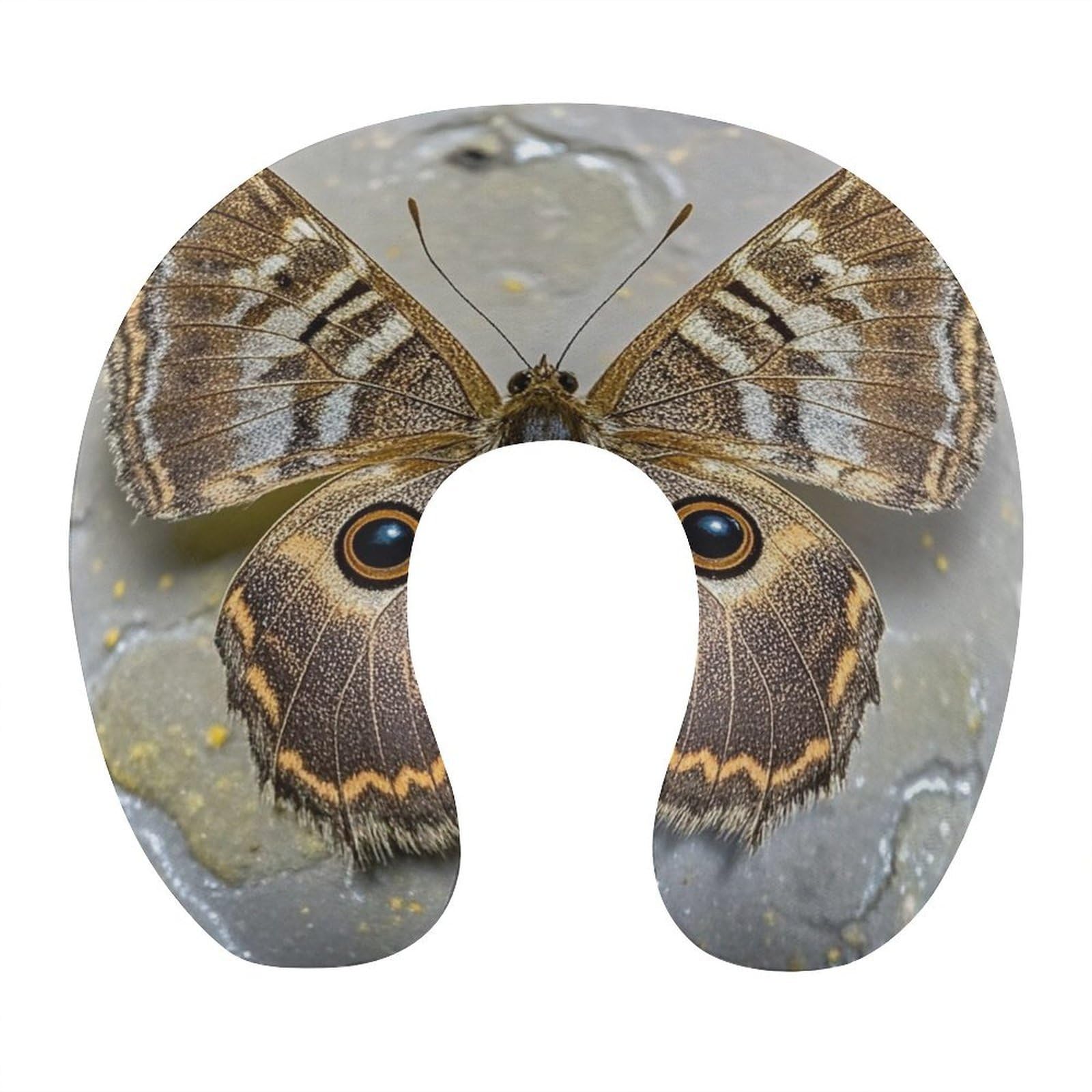 FekiLoot Moth Travel Pillow Comfortable U Shape Memory Foam Pillows Neck and Head Support Portable Travel Neck Pillow Suitable for Planes Trains Self-Driving Cars