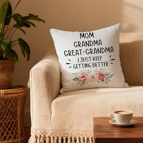 Miniatura 3 de Funda de almohada de 18 x 18 pulgadas, regalo para abuela, anuncio de embarazo para abuela, promocionado a bisabuela, fundas de almohada decorativas