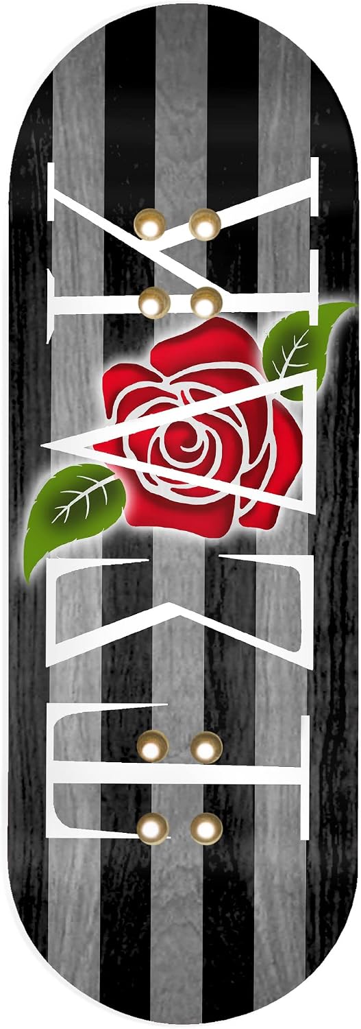 Teak Tuning Fingerboard Deck Graphic, Petal Power - Adhesive Graphics to Customize Your 32mm Fingerboard Deck - 110mm Long, 35mm Wide, 0.2mm Thick - Waterproof Vinyl - Includes Mini File