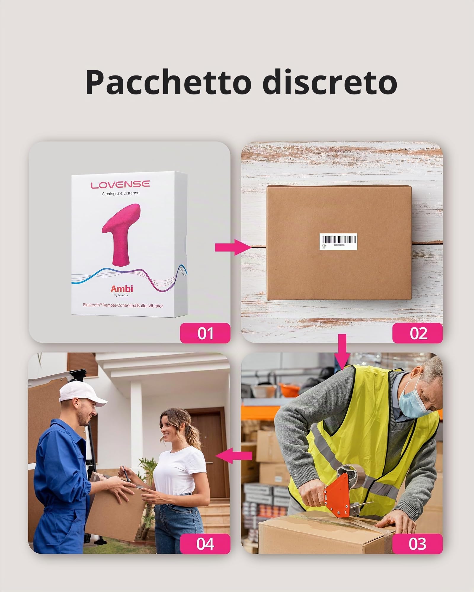 LOVENSE Ambi Mini Vibbratore Proiettile Bluetooth App Control per Donna, Modalità di Vibrazione Personalizzate illimitate
