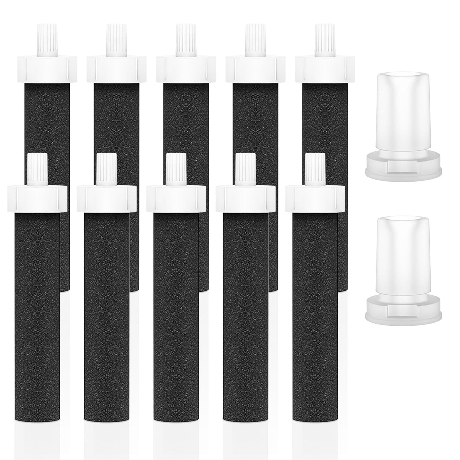 Slirceods Water Bottle Filter, BPA Free for Brita Water Bottle Filter & Mouthpiece Replacement (10pack Filter+2pack Mouthpiece) (2+10)