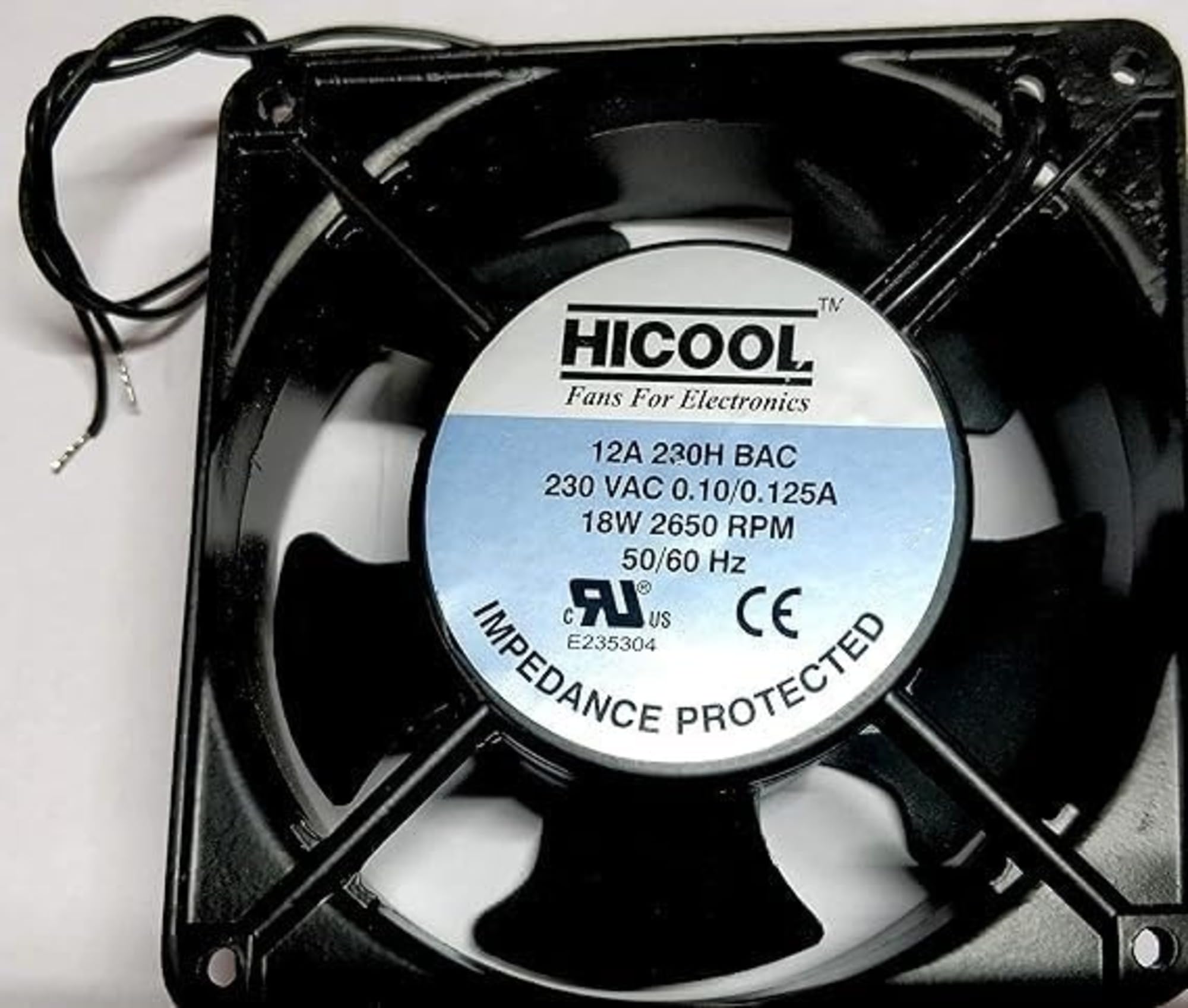 ESHMEET Lighting Hub HICOOL 12A230HBAC Axial Fan 230VAC 50/60Hz 18W 0.10A DC Brushless Air Cooling Fan 2650 RPM 120 * 120 * 38mm 2Wire-image-49
