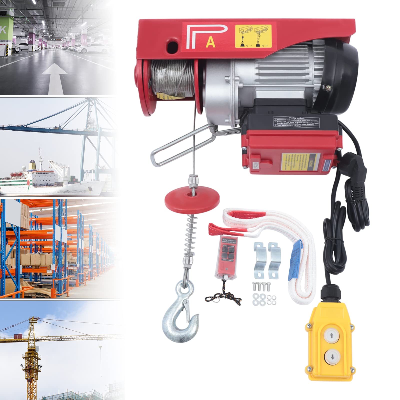 220V Elektrische Seilwinde,100kg bis 200kg, Hebezug,Fernbedienung