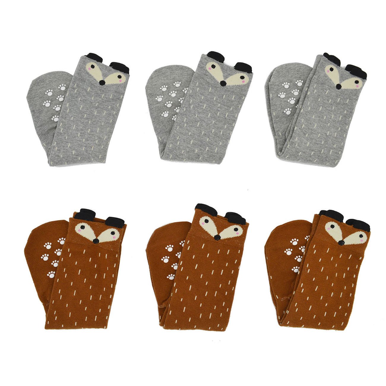 Shorven Baby Toddler Kids Knee Hign Long Cotton Socks Fox Design 0-6 Years