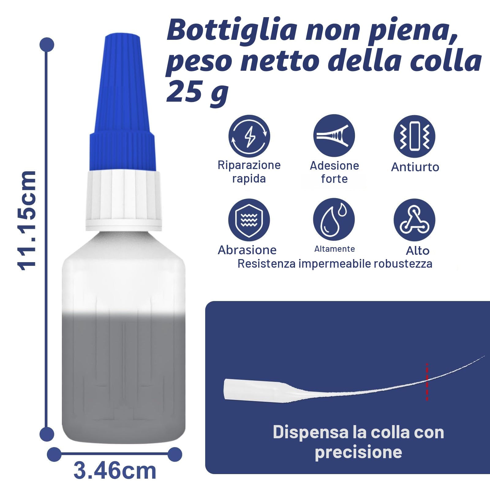 25 g di Colla in Gomma Extra Forte, Impermeabile per Pneumatici, Cinture, Stivali, Lavori di Bricolage