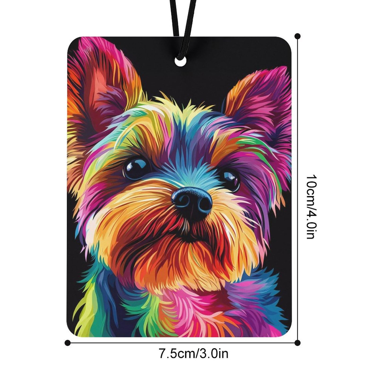 Yorkshire Terrier Car Air Freshener Hanging Aromatherapy Tablets for Car Accessories Square