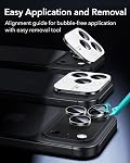 ESR 2 Pack caméra Lentor Protecteur pour iPhone 15 Pro Max/15 Pro/14 Pro Max/14 Pro, Ultra-basse HD Protège-objectif individuel, résistant aux rayures, verre trempé ultra-mince, Armorite Series, Effacer