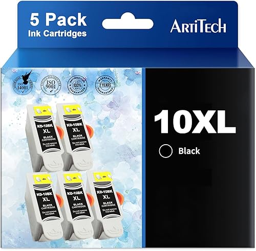 Repuesto para Kodak 10XL 10B 10 Cartucho de tinta negro compatible con 5 unidades de tinta negra para impresoras Kodak 5100 5300 5500 ESP3250