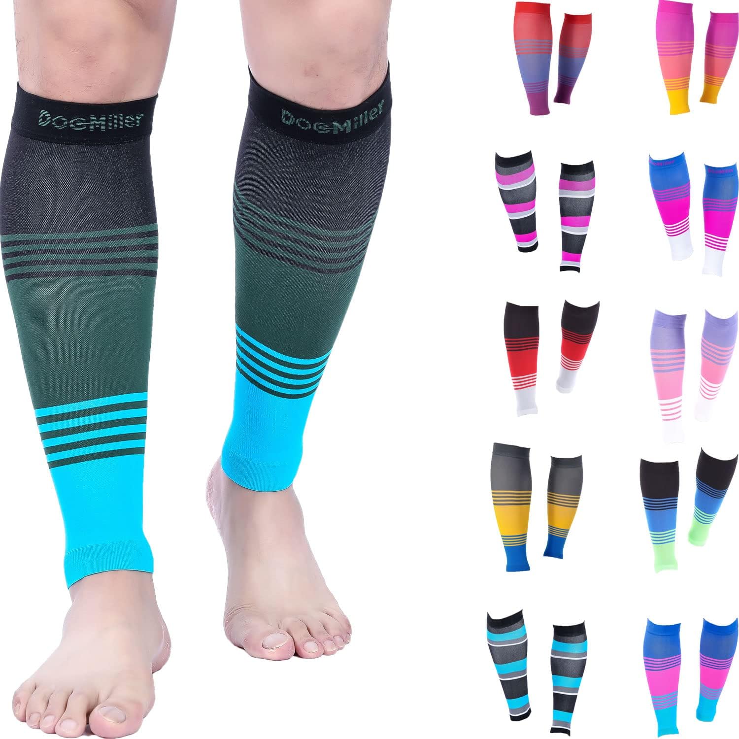 Doc MillerPremium Calf Compression Sleeve 1 Pair 20-30Mmhg Strong Calf Support Fashionable Pressure For Sports Running Muscle Recovery Shin Splints Varicose Veins