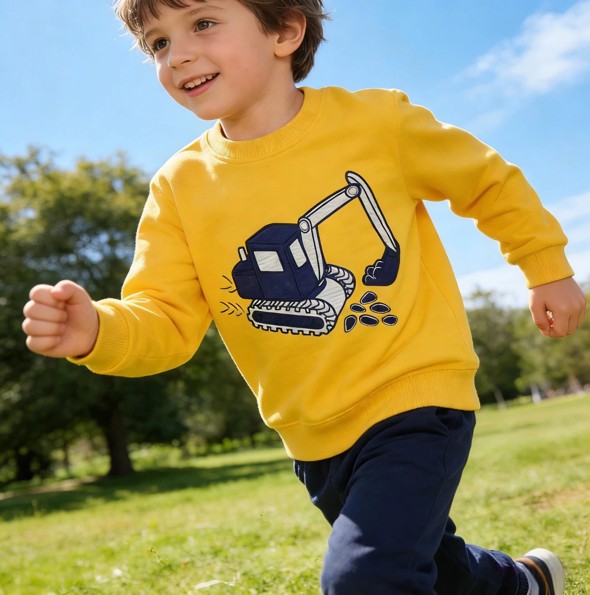 Sudaderas Niño Dinosaurio Pullover de Algodón Bebé Niños Sweatshirt Cuello Redondo para Niño Camiseta Casual de Manga Larga Sudaderas sin Capucha para Niño de 2-7 Años