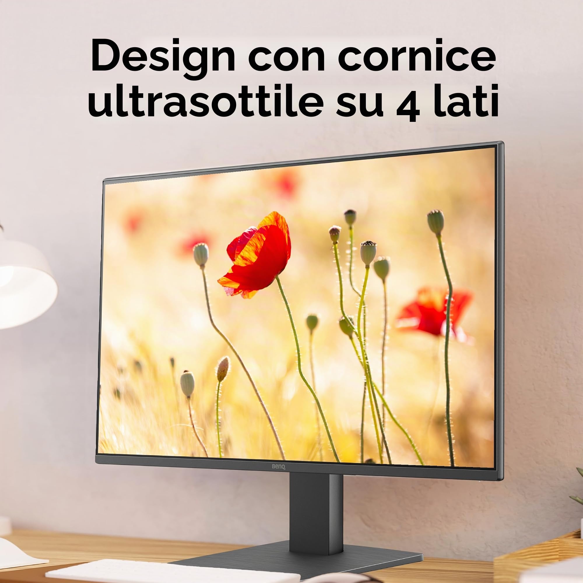 BenQ Monitor GW2491 23,8" 1080p FHD 100Hz IPS Eye-Care, HDMI, porta per display, 1080x1920, cornice ultra sottile, certificato TUV, senza sfarfallio, tecnologia Low Blue Light Plus, Eye-CareU