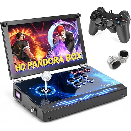 [Includes Extra Gamepad] Portable Arcade Machine Pandora Box- 64GB Preloaded Classic Video Games, 8000mAh Battery,Plug & Play Console for Classic Gaming at Home or on The Go