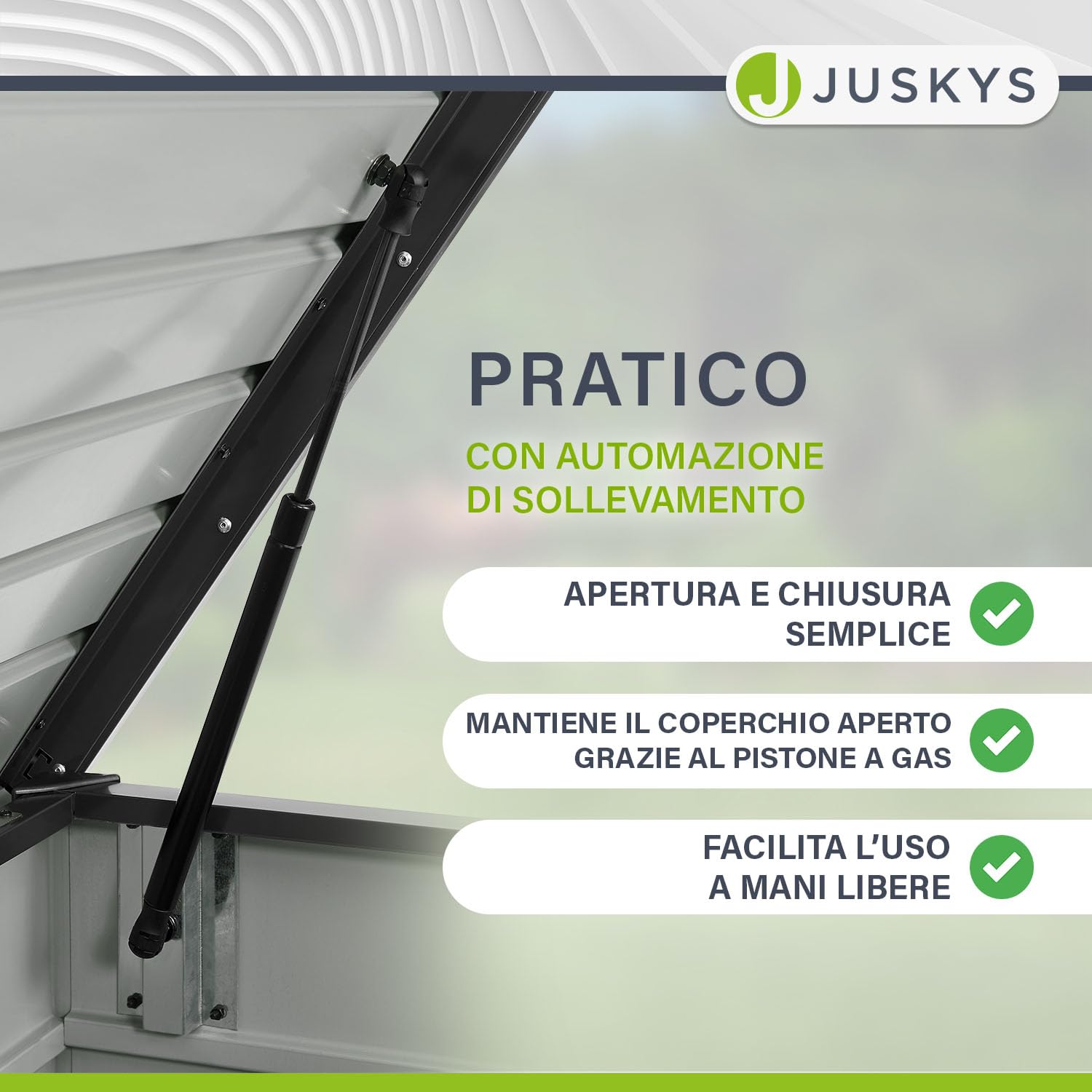Juskys box di stoccaggio in metallo Limani 380 L – per esterni, impermeabile e chiudibile a chiave – contenitore da giardino per cuscini – antracite