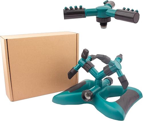 Miniatura 8 de Rociadores para patio, rociadores de jardín giratorios automáticos de 360 grados para cobertura de área grande, rociadores (1 base + 2 juegos de