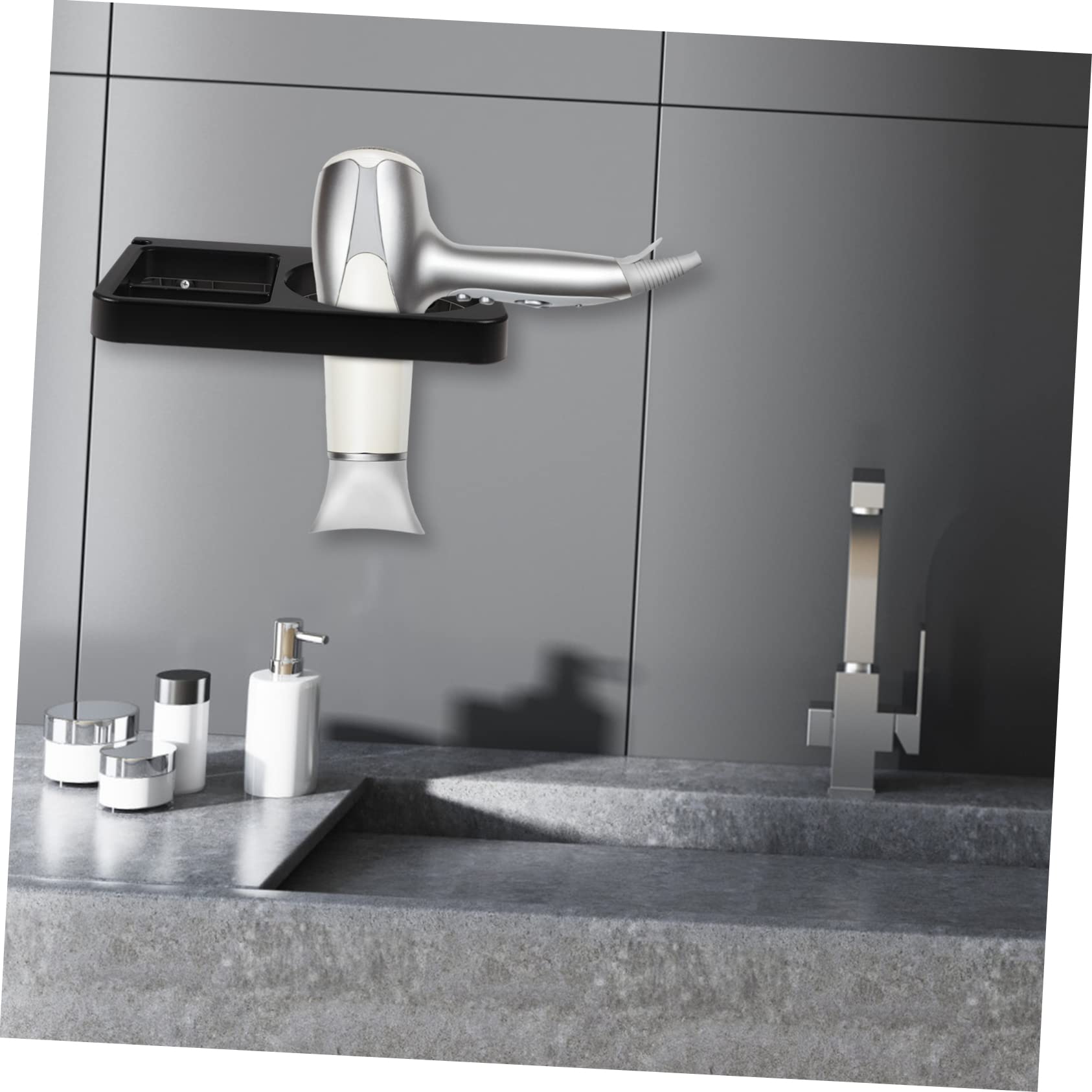 Alipis 3piezas Soporte De Secador De Pelo Montado Pared Organizador De Baño para Secadores Diseño Simple y Práctico Compatible La Mayoría De Secadores De Pelo