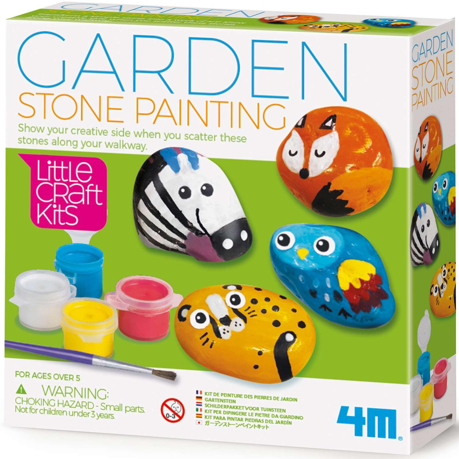 4M Little Craft Garden Stone Painting Kit, Arts & Crafts for Children