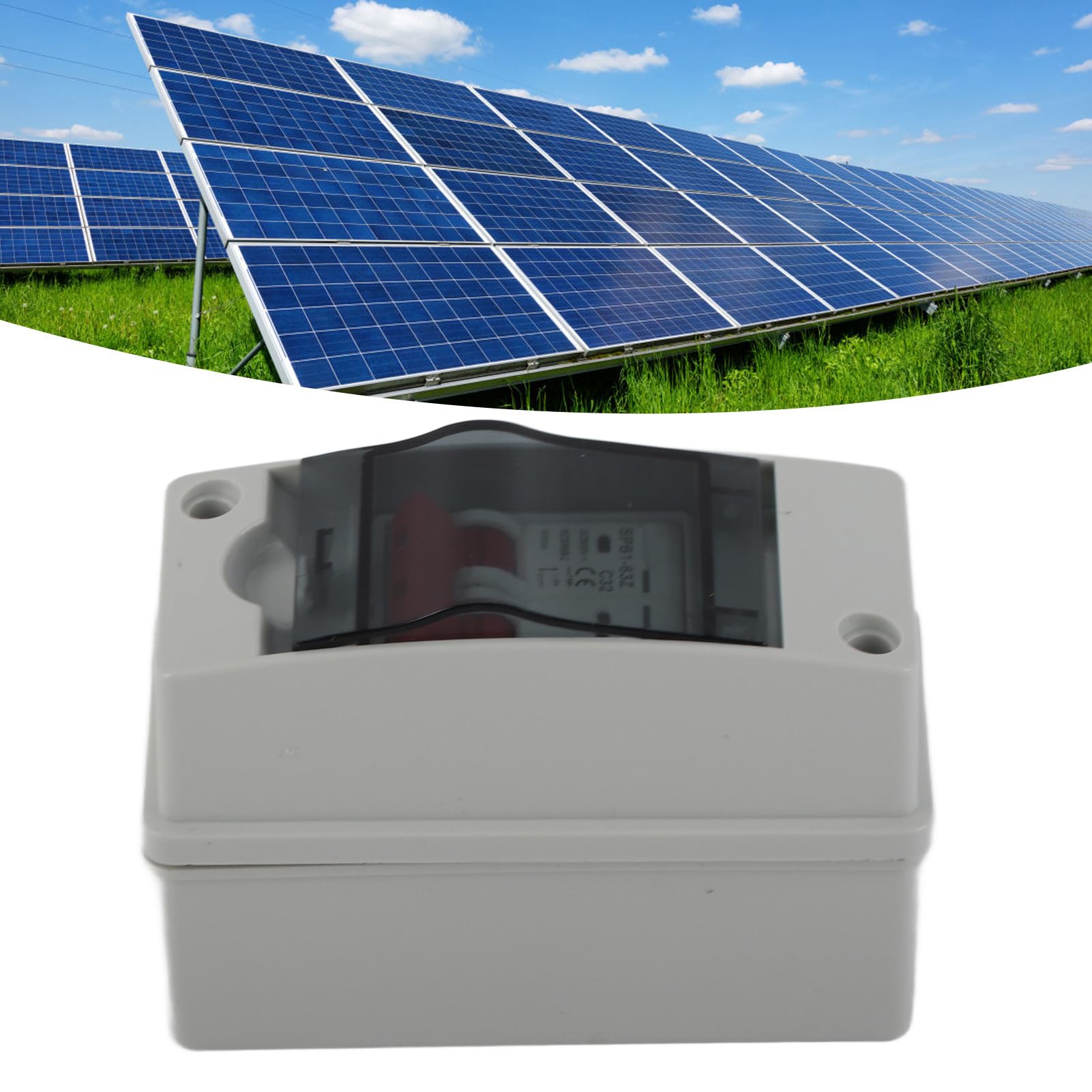 Solar Disconnect Switch, Outdoor Small Breaker Box, RV Breaker Box DC500V IP65 Waterproofing for Solar PV Homes (20A)