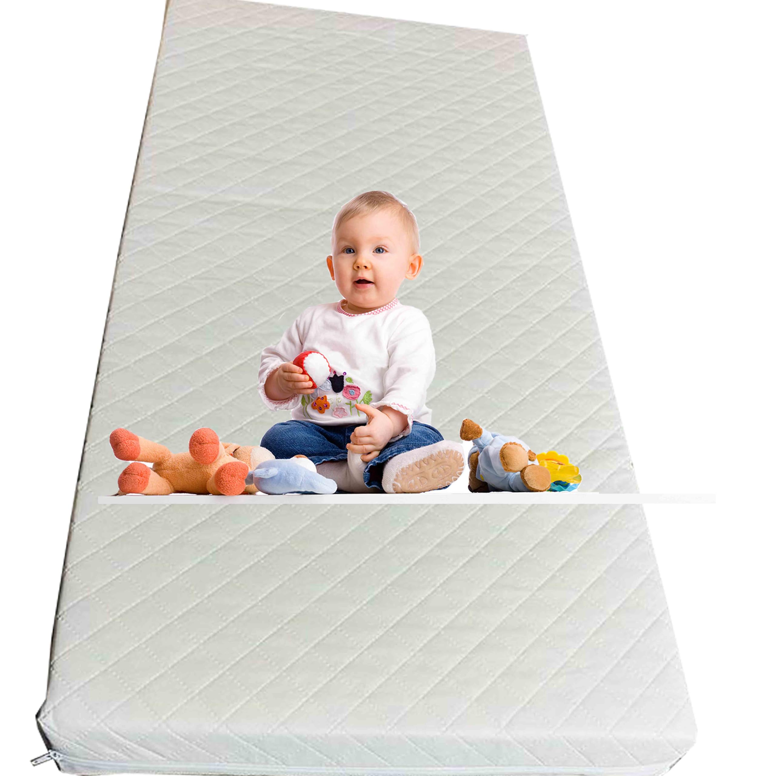 GRIZZLY FOAM Extra Breathable Baby Toddler Cot Bed Mattress, Red Kite and Mamas & Papas Waterproof Zipped Removable Cover Ask Any Custom Size (90x40x5cm)
