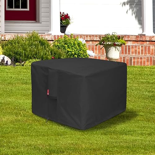 Miniatura 53 de SheeChung Funda rectangular para hoguera, se adapta a mesas de fuego de 44 a 48 pulgadas, para exteriores, impermeable, anti-rayos UV, 600D, funda