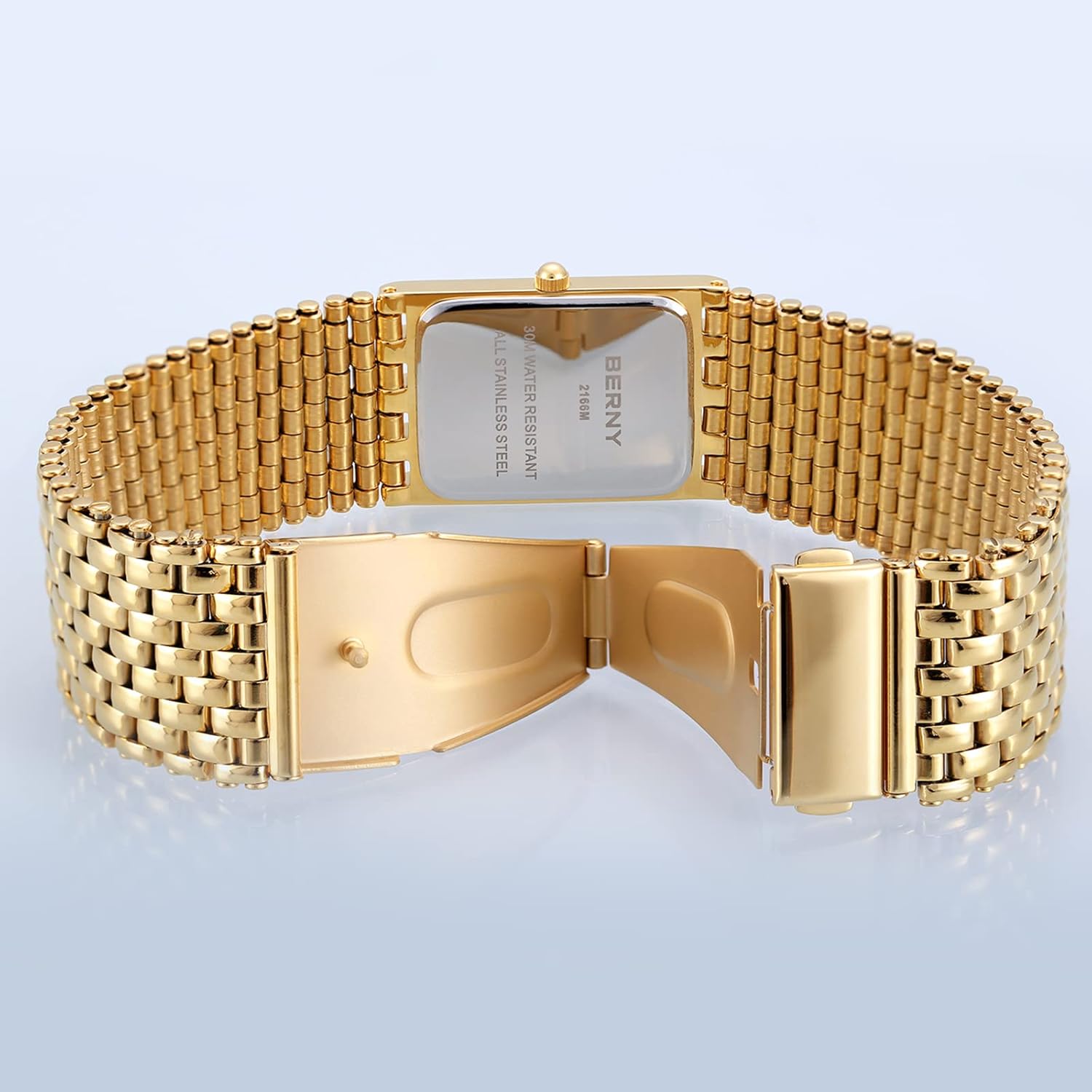 BERNY Gold Watches for Men with Date Window Japanese Quartz Movement Waterproof Men's Wrist Watches Luxury Casual Fashion Mens Watch - Image 4