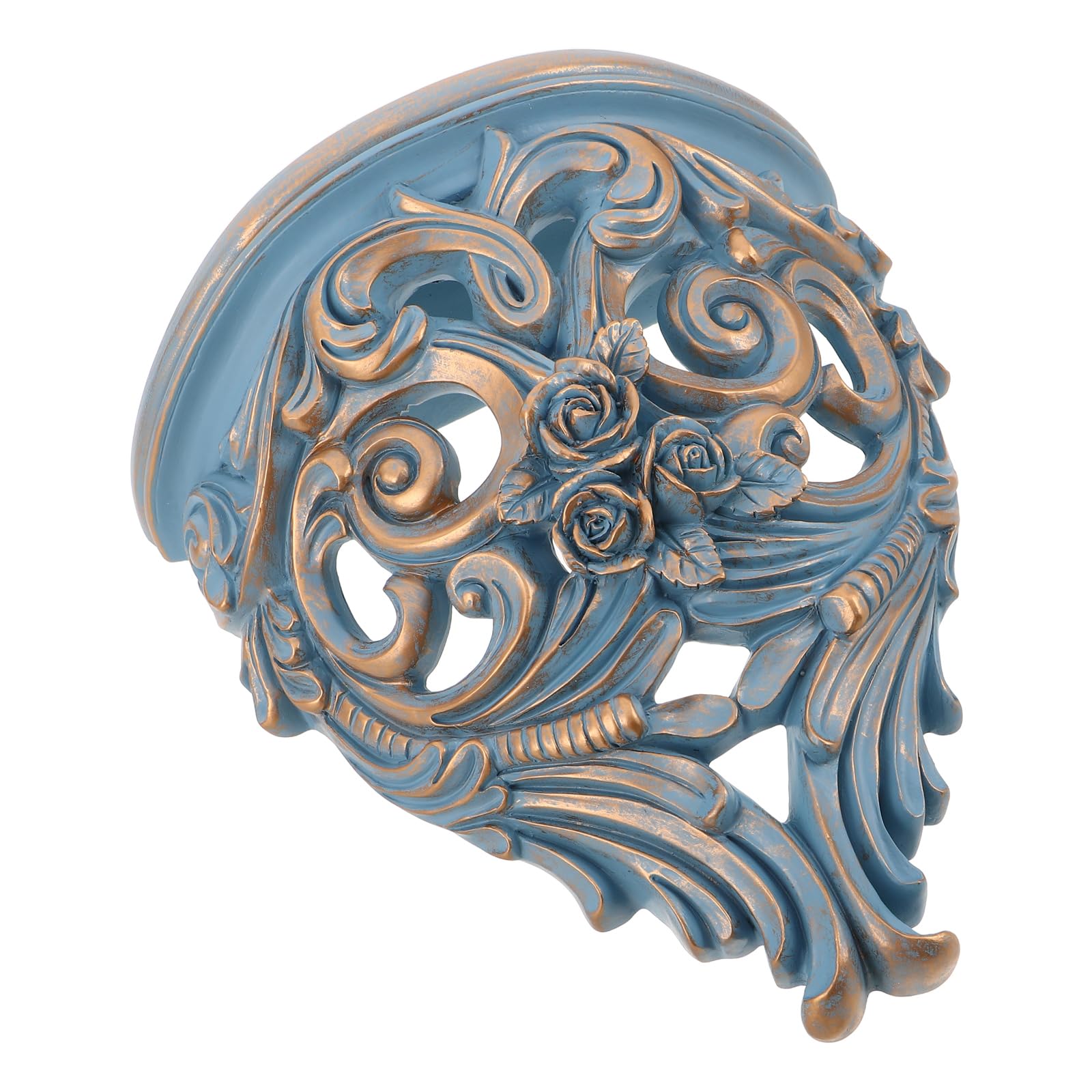 Étagère murale flottante bleu clair style victorien, support de rangement mural rétro OUNONA