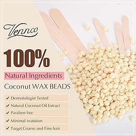Vennco 2.5lb Cream Hard Wax Beads, Premium Coconut-Infused Hair Removal Wax for Full Body - Ideal for Brazilian, Bikini, Legs, Arms, Chest, and Back