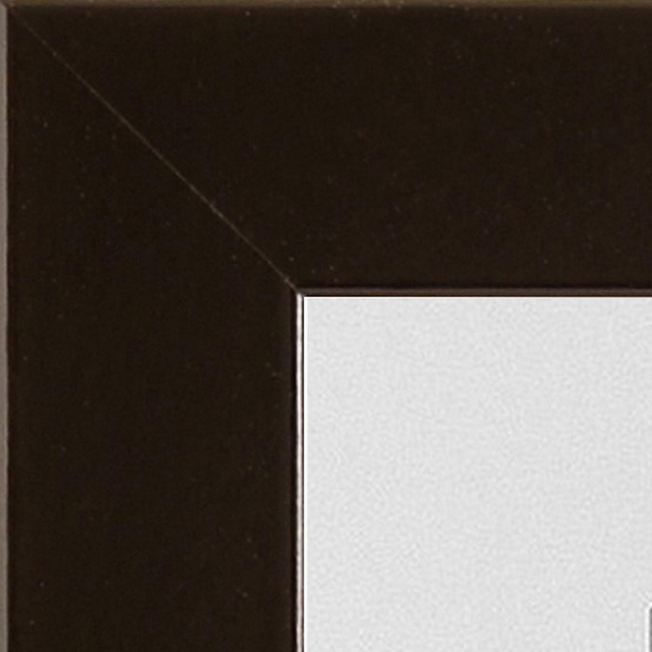 Cadre photo avec passe-partout 50 x 70 cm (image 40 x 60 cm) - Couleur : noir brillant - Baguette de cadre de 30 mm d'épaisseur
