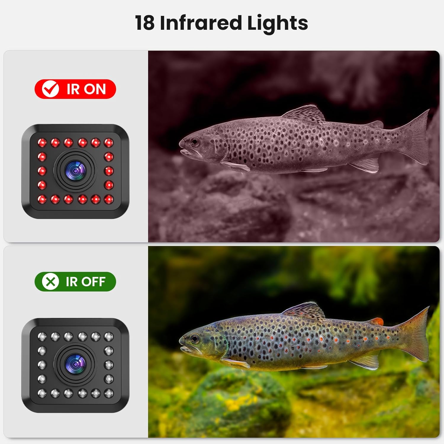 Eyoyo Underwater Fishing Camera Video Fish Finder DVR Function 9 inch Large Color Screen 360° Horizontal Panning Camera 1000TVL w/ 18 Infrared IR Lights 30M Cable for Lake Sea Boat Ice Fishing