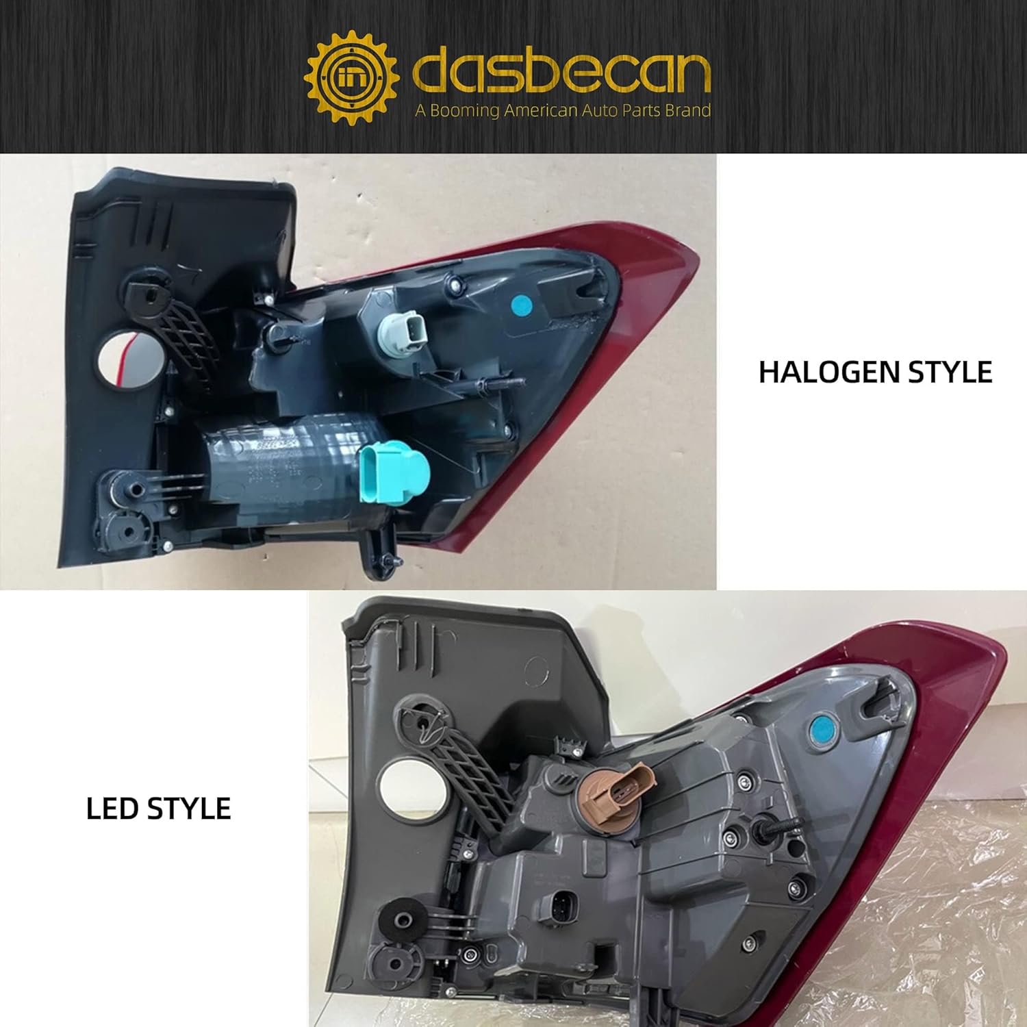 Dasbecan Left Driver Side Outer Taillight Assembly Compatible with 2018 2019 2020 Chevy Equinox Replaces 84769835 Rear Brake Lamp Halogen Type