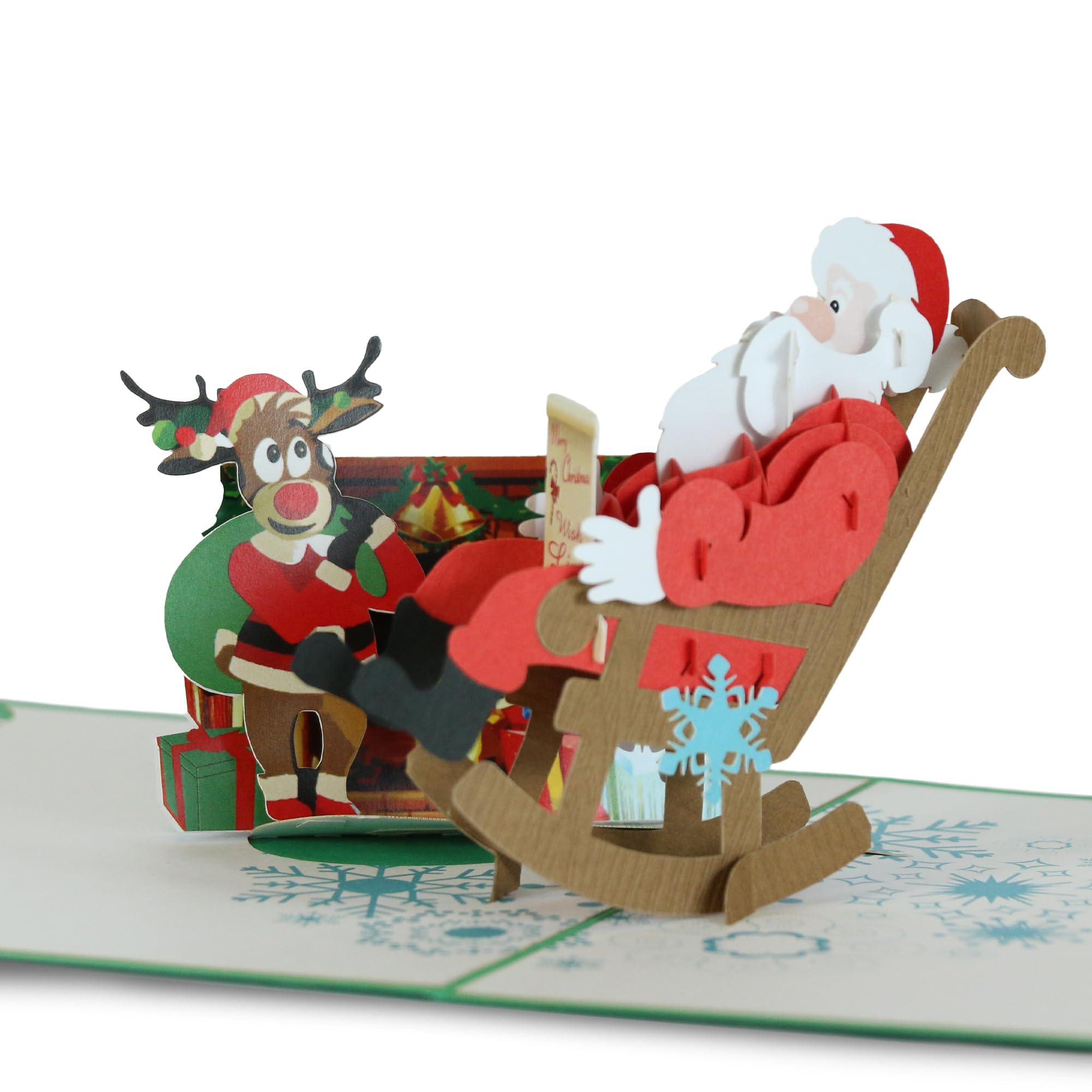 HAPPY GIFTERS Santa Claus Fireplace Pop Up Cards, 3D Greeting Pop Up Cards, Xmas Gifts Pop Up Card