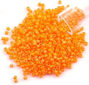 Miyuki Delica Seed Bead 11/0 Matte Orange Sherbet AB 3 Gram Tube