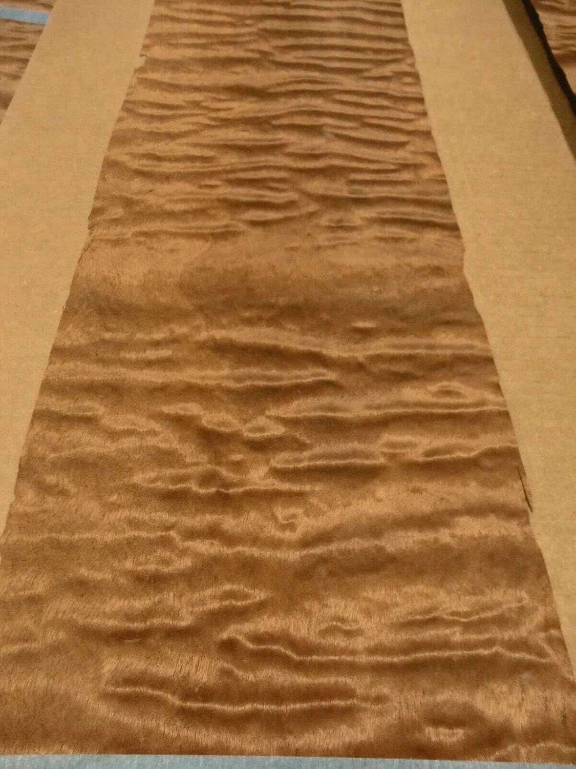 Makore Pommele Quilted Figured Wood Veneer 8" x 44" raw 1/42" Thickness AA