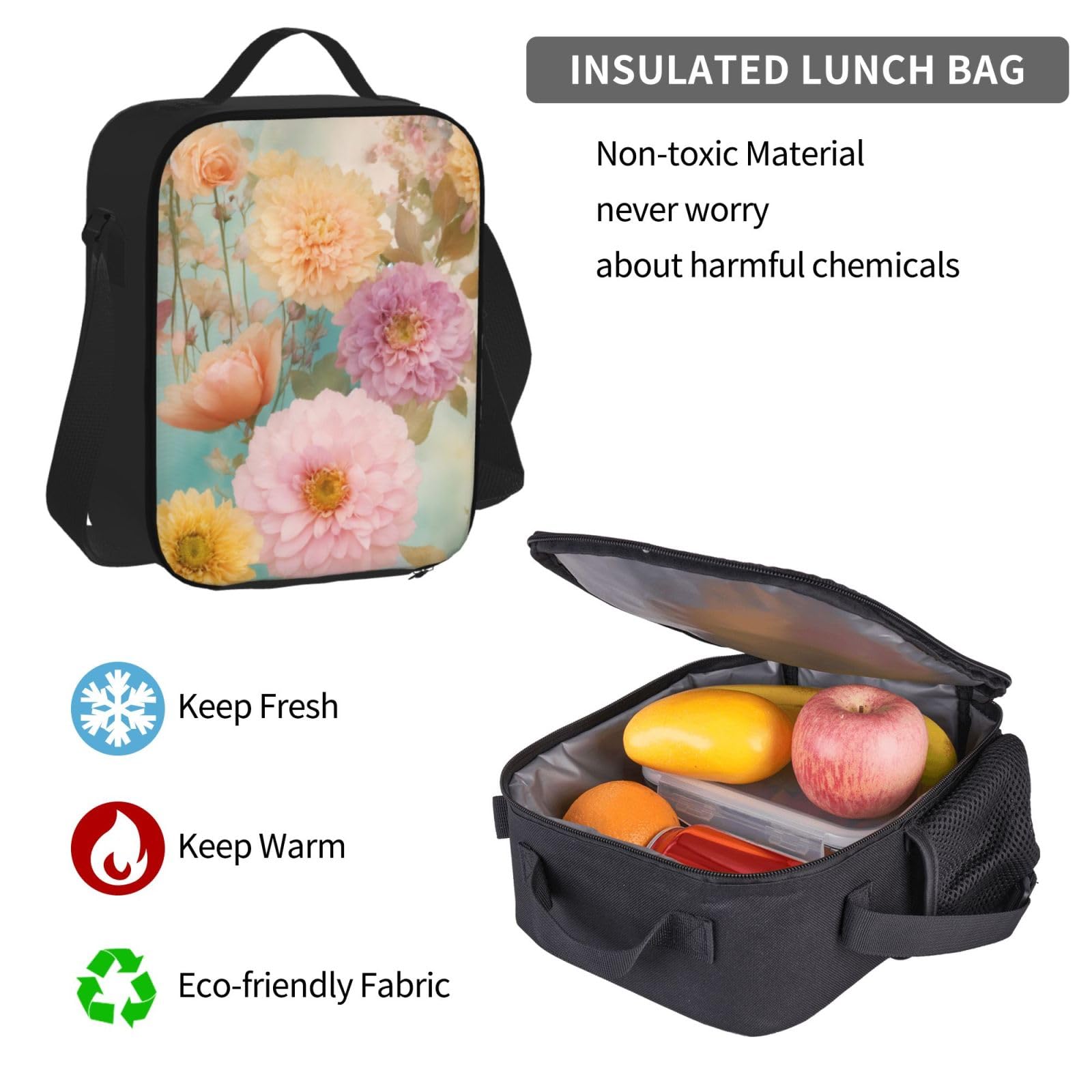 Zaino, borsa portapranzo, astuccio, set da 3 pezzi, per lavoro e