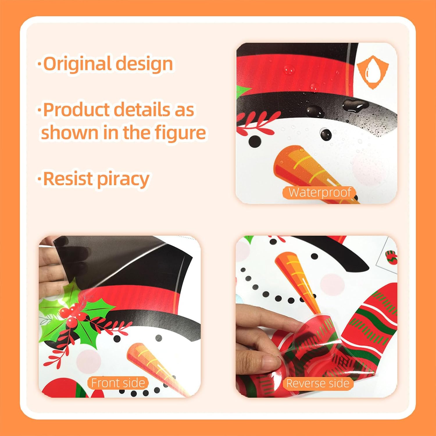2 Sheets Christmas Toilet Stickers Snowman Stickers Red Cute Toilet Decals Snowman Christmas Home Decoration for Xmas Party Home Self-Adhesive Decoration