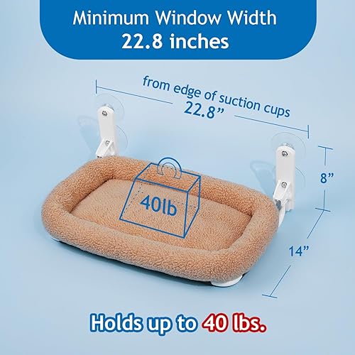 Miniatura 4 de Zakkart Hamaca plegable para gatos para ventana, sin cable, cama integrada lavable a máquina, marco de metal resistente, percha de ventana para