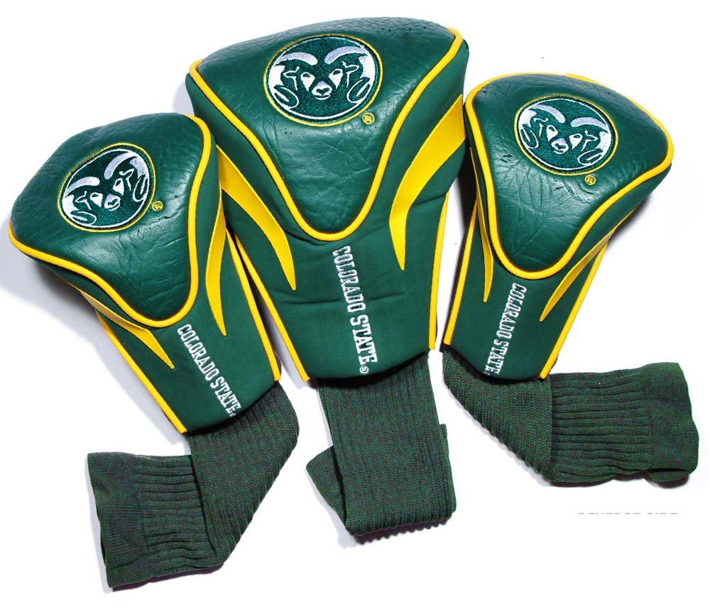 Team Golf NCAA Colorado State Rams Contour Golf Headcovers (Pack of 3) Numbered 1, 3 and X, Fits Oversized Drivers, Utility, Rescue & Fairway Clubs, Velour Lined for Added