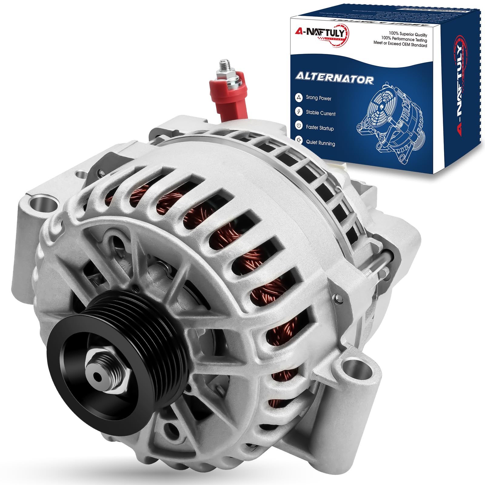 Alternator Replacement for Ford Mustang 4.0L V6 2005 2006 2007 2008, 135Amp, 12V, CW, High Output Alternator Replace 4R3T-10300-AA, 4R3T10300AB, 6R3T-CB, 6R3Z10346A, 6R3Z-10346-ARM, AFD0117-image-26