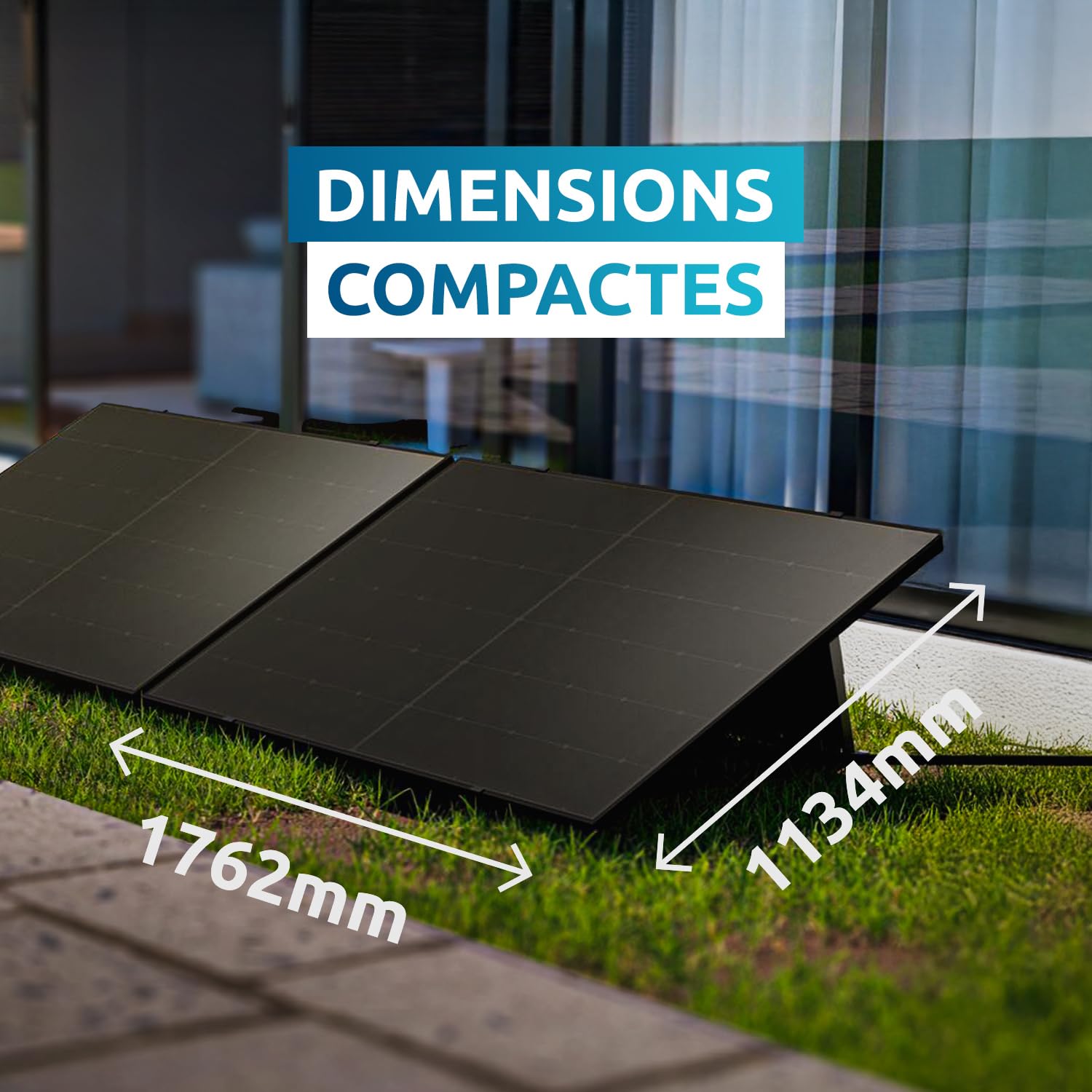 2 panneaux Solaires - Poolex - Kit Photovoltaïque Plug&Play 900W - Autoconsommation - TOPCon - Prise 230V, Wi-Fi & App : Zéro Travaux, 12 Ans Garantie, 310€/an